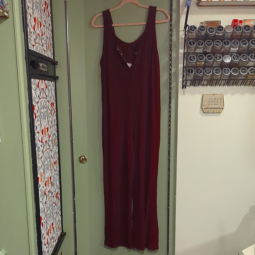 Burgundy Old Navy Maternity Jumpsuit
